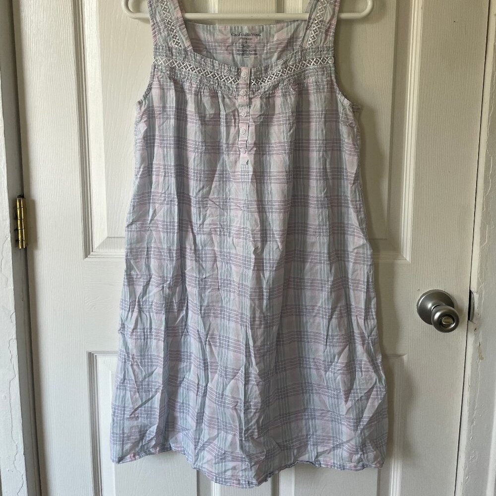 Croft & Barrow Intimates night gown white and purple plaid